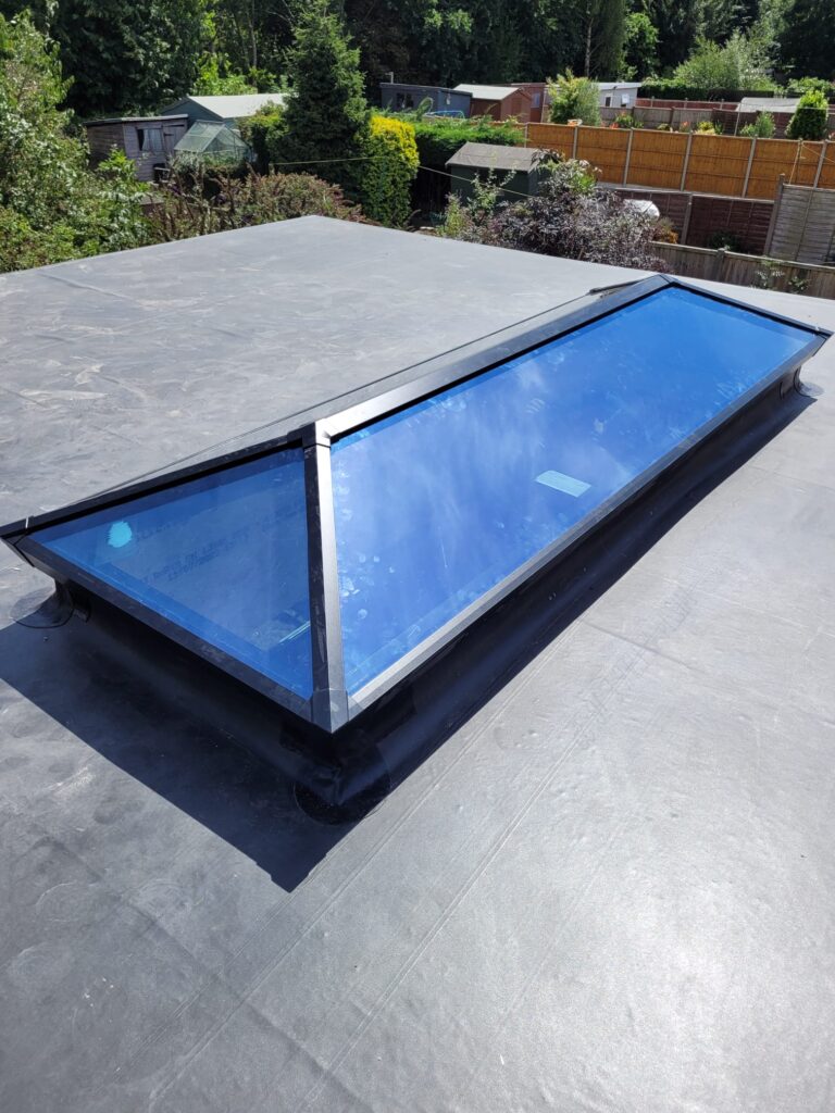 Flat roof with lantern